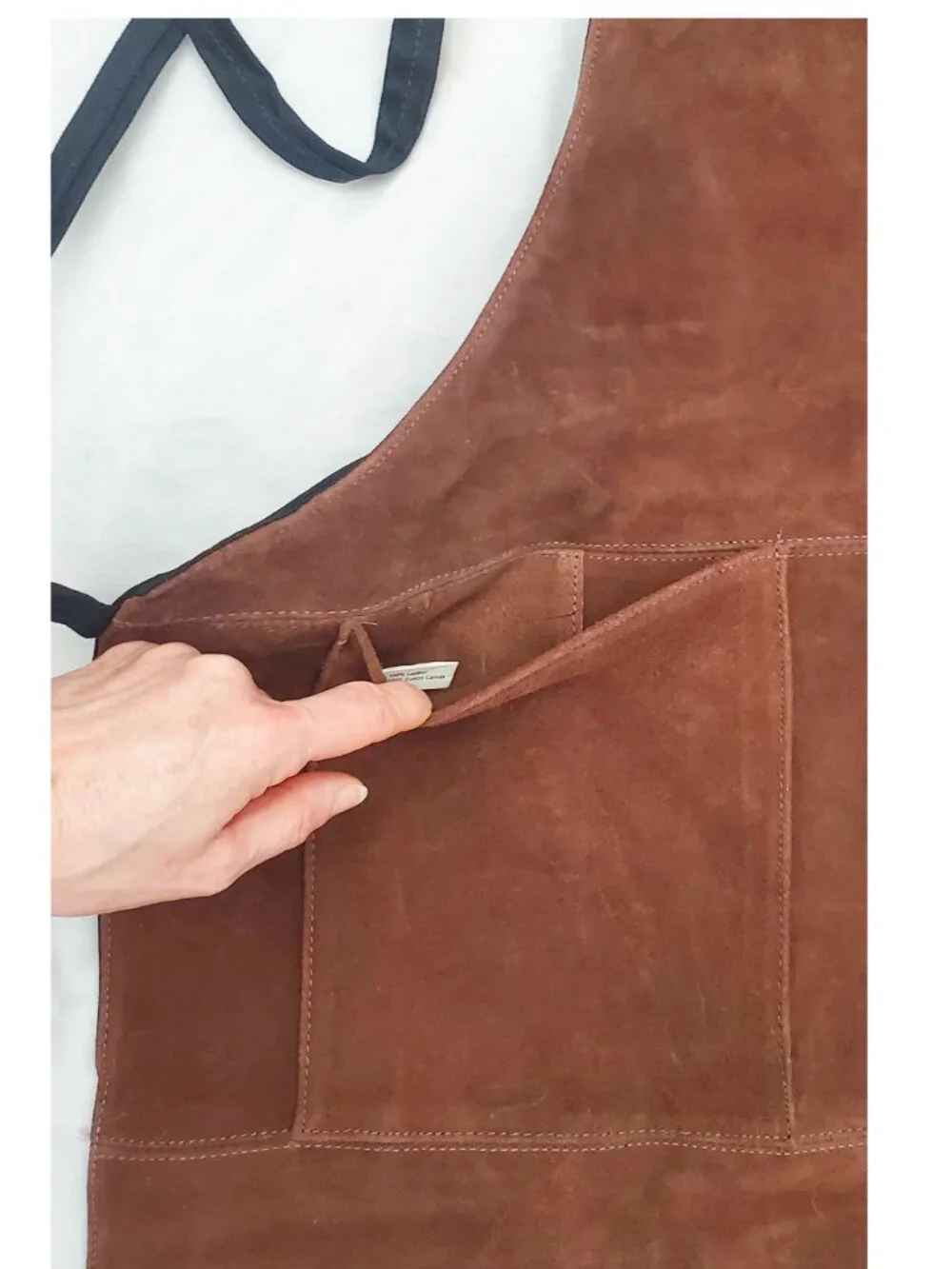 Williams Sonoma Brown Suede Leather Grilling Apron